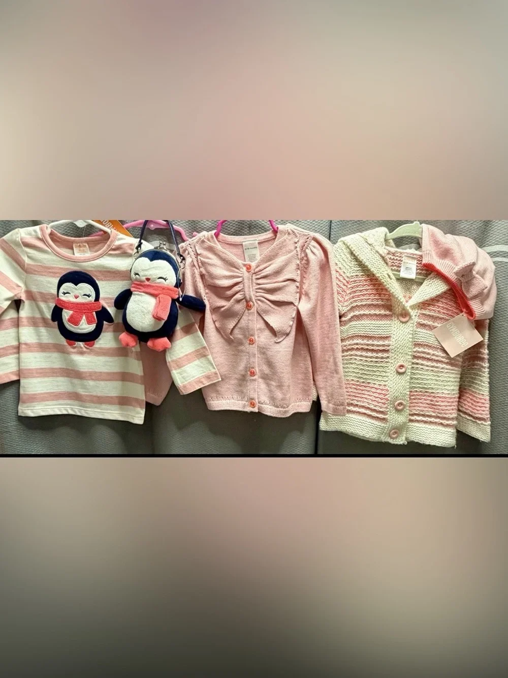 Gymboree Girls Girls 12-18M Polar Pink Coordinated Set 5pc Lot Plush Cardi Hat
